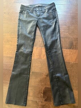 Frankie B. Black Flared Coated Jeans - Women